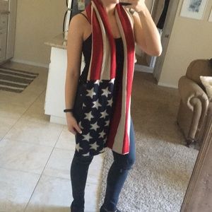 Patriotic thick and cozy scarf.